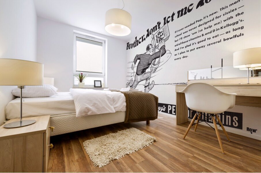 1940s Kellogs Pep Cereal Football Ad Mural print