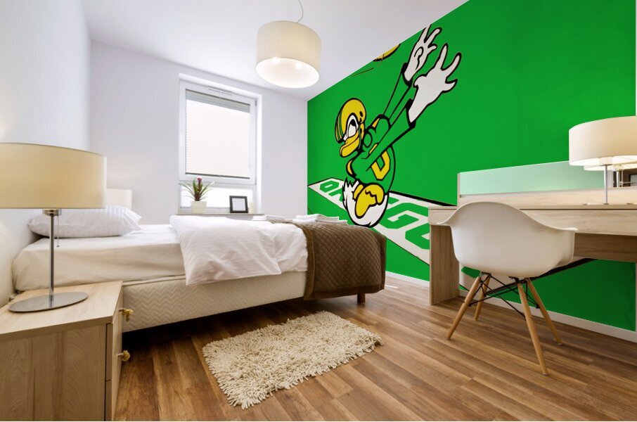 Oregon Duck Throwback Cartoon Art Mural print