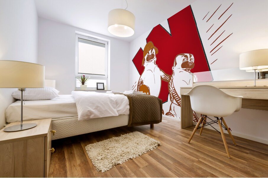 Benny and Beulah Wisconsin Badger Art Mural print