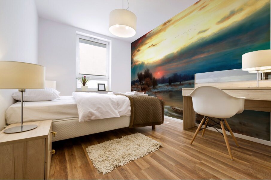 A Winter Sky by George Inness Mural print