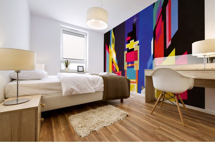 vintage sixties abstract new york art Mural print