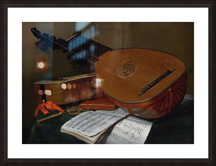 Still Life With A Lute And A Guitar Picture Frame print