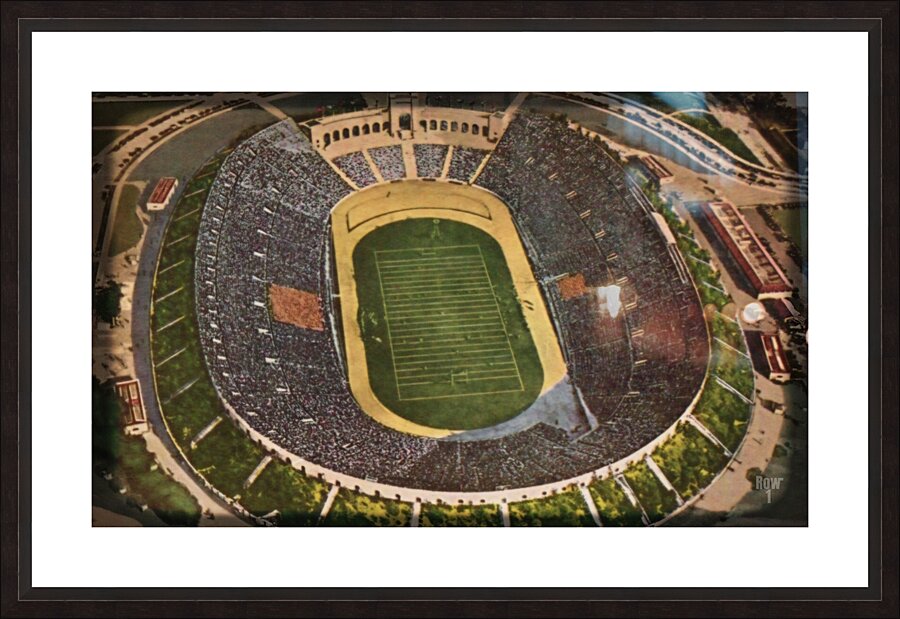 vintage los angeles coliseum viewfinder slide art Picture Frame print