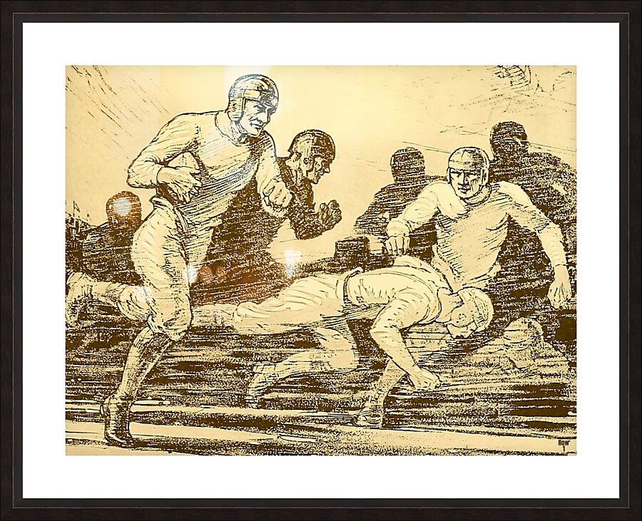 1920s football art vintage gridiron Picture Frame print