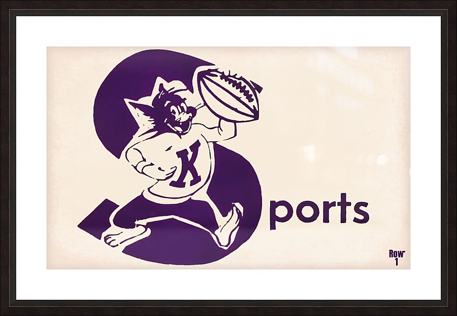 1960s kansas state wildcat art Picture Frame print