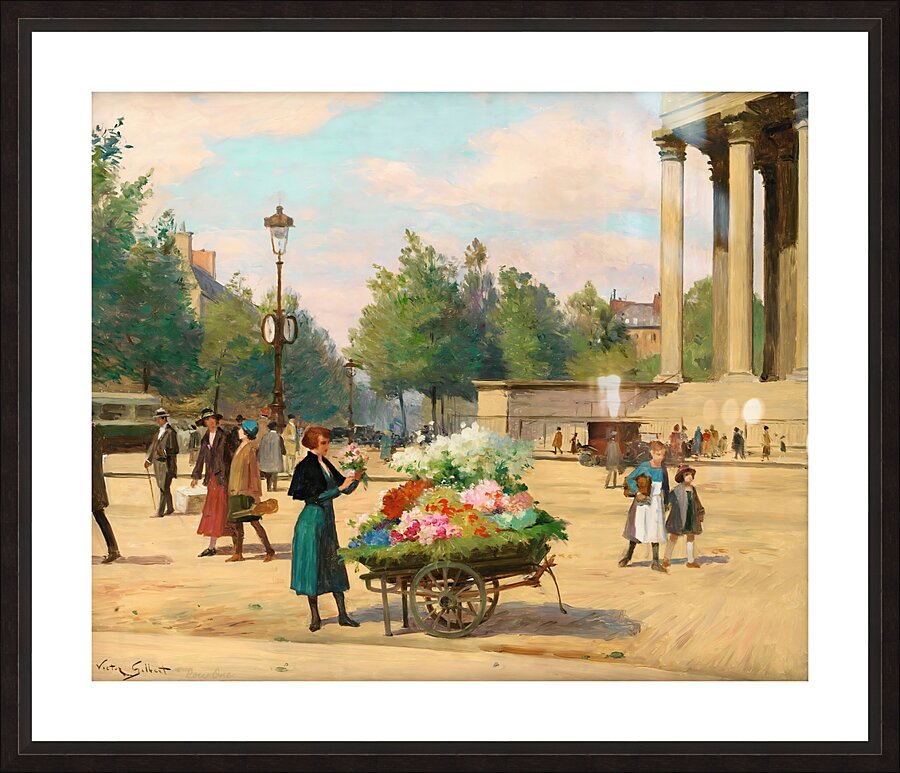 Flower Vendor Before The Madeleine Church Paris V Picture Frame print