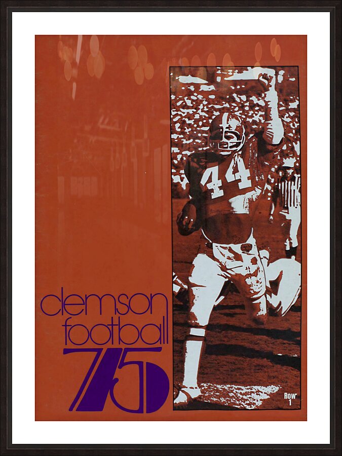 retro remix 1975 clemson football art Picture Frame print
