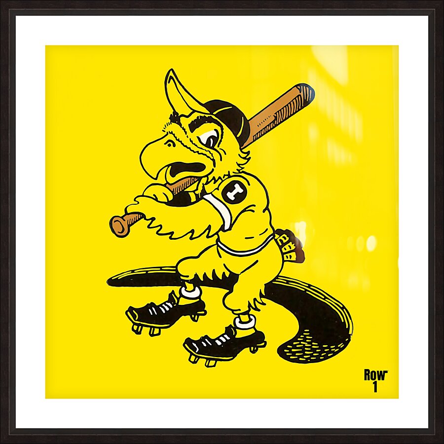 Dick Spencer Iowa Herky Hawk Baseball Cartoon Art Picture Frame print