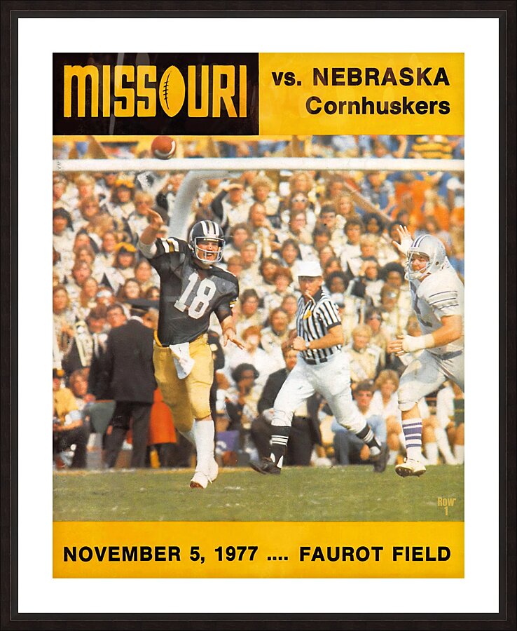 1977 nebraska missouri football program art  Picture Frame print