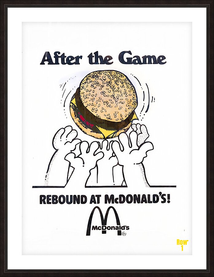1970s mcdonalds basketball ad Picture Frame print