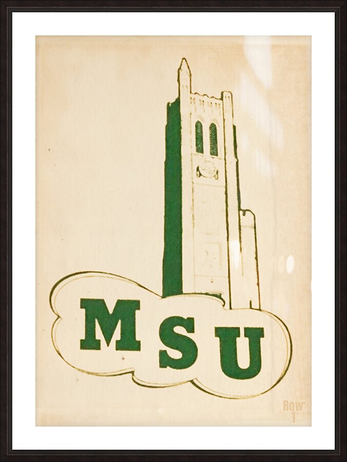 vintage michigan state msu campus art  Picture Frame print