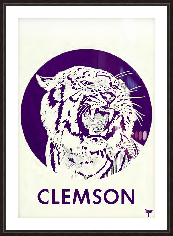 1960s clemson tiger art Picture Frame print