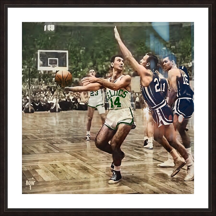Celtics Cousy Hook Shot Art Picture Frame print