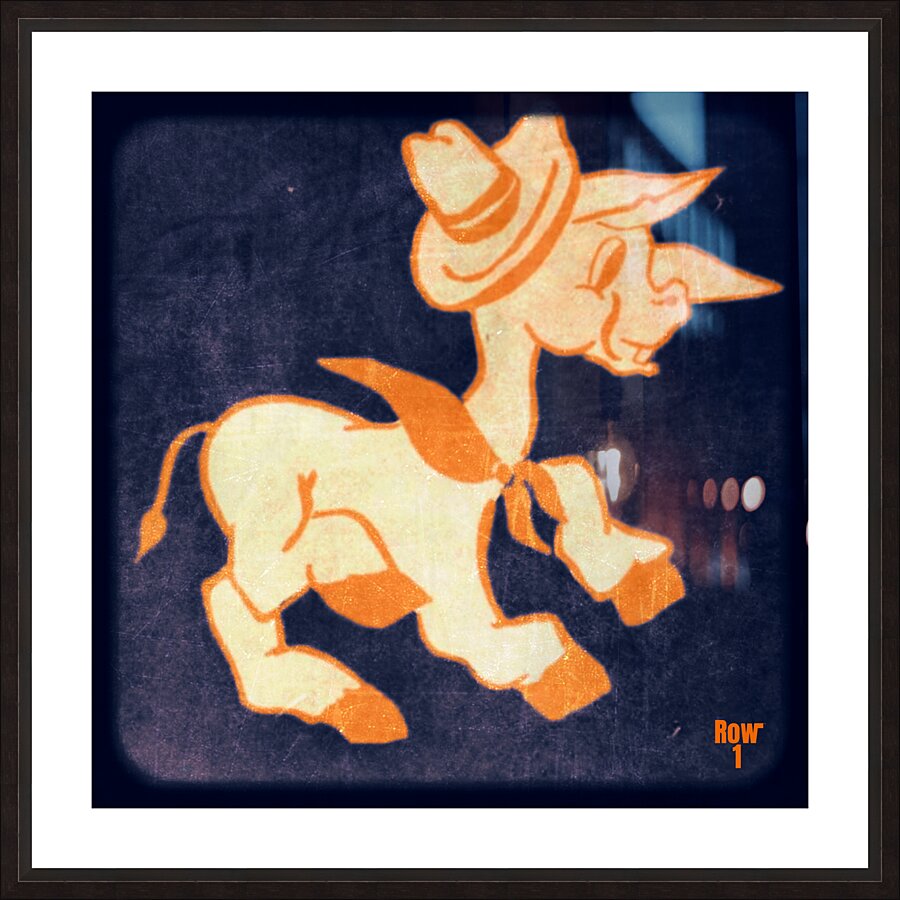Vintage Texas Western Burro Mascot Art Picture Frame print
