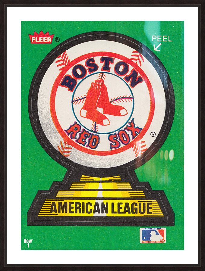 1988 Boston Red Sox Fleer Decal Art Picture Frame print