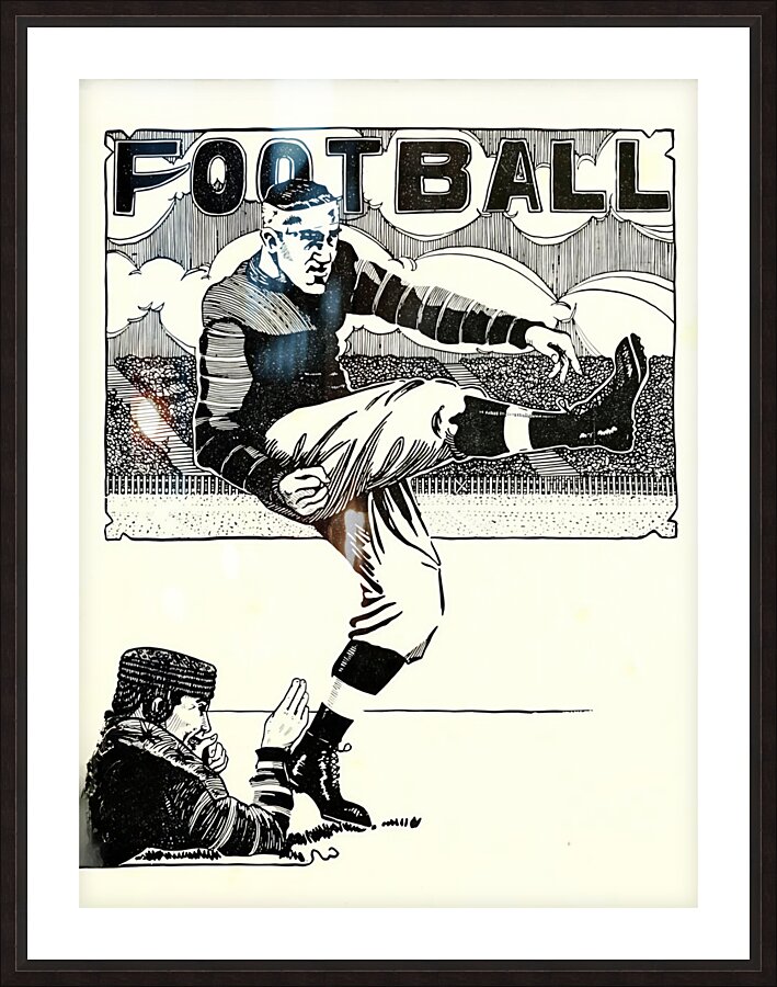 early 1900s football kicker Picture Frame print