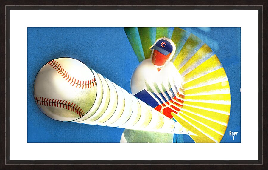 Vintage Cubs Batter Remix Art Picture Frame print
