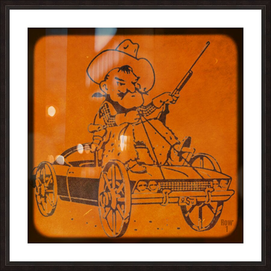 1970s Pistol Pete OSU Car Art Picture Frame print