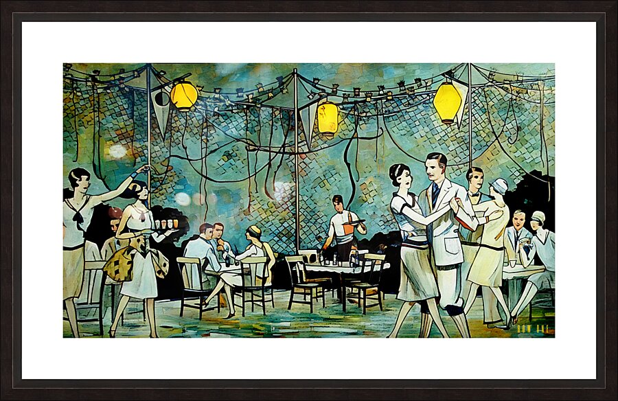 1920s party and dancing Picture Frame print