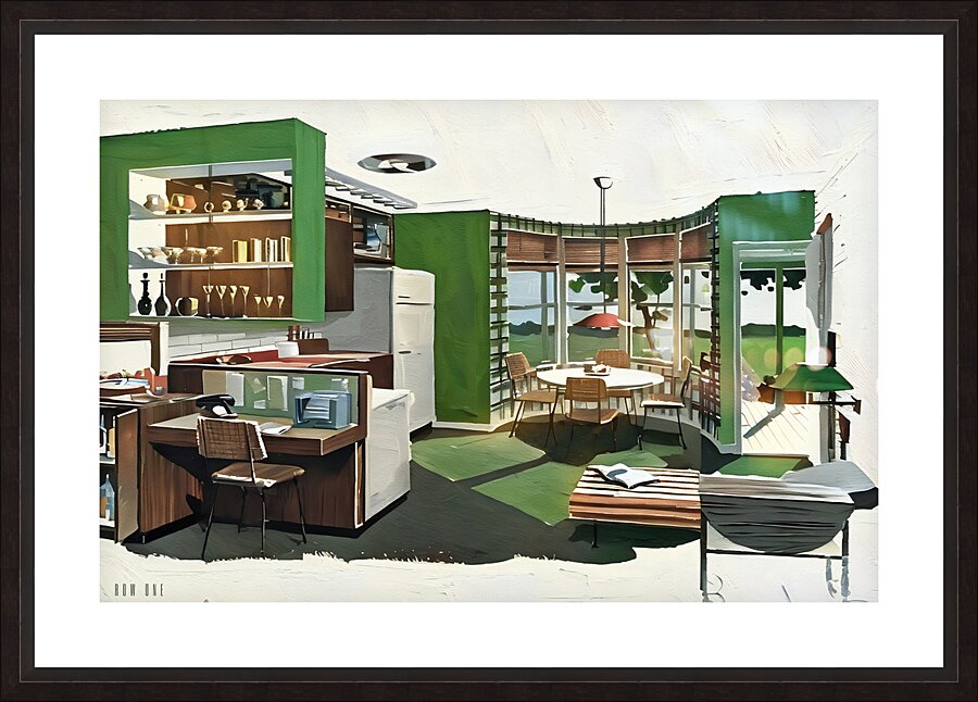 1950s kitchen art Picture Frame print