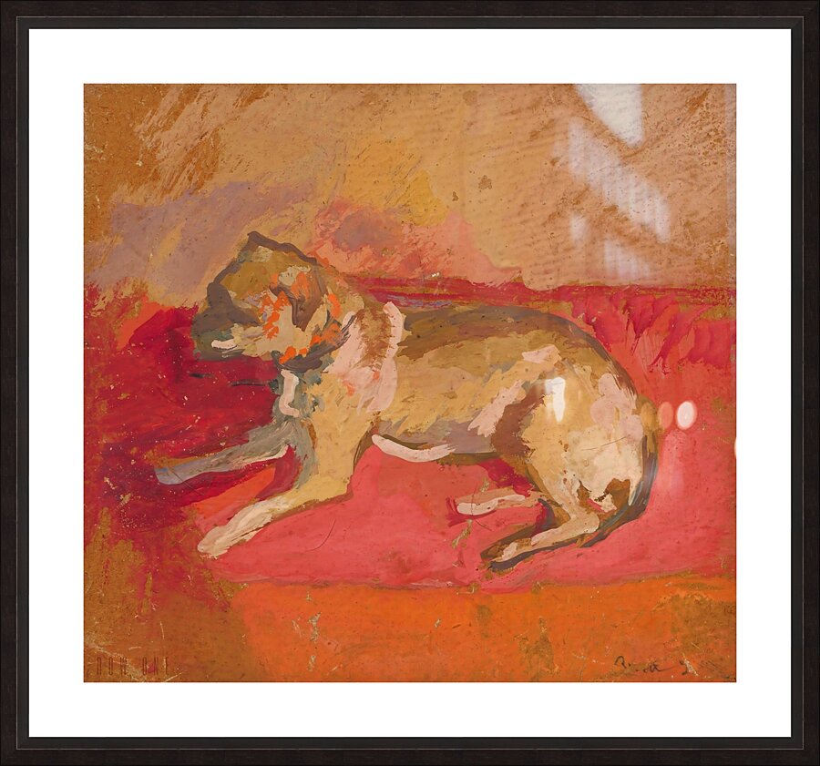 Lying dog Circa 1913  Picture Frame print