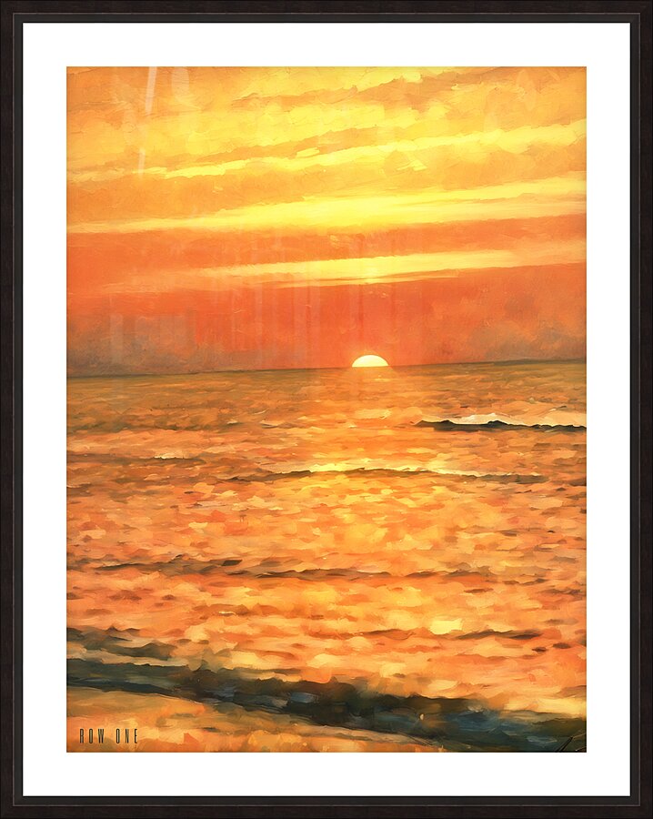 1980s beach sunset Picture Frame print