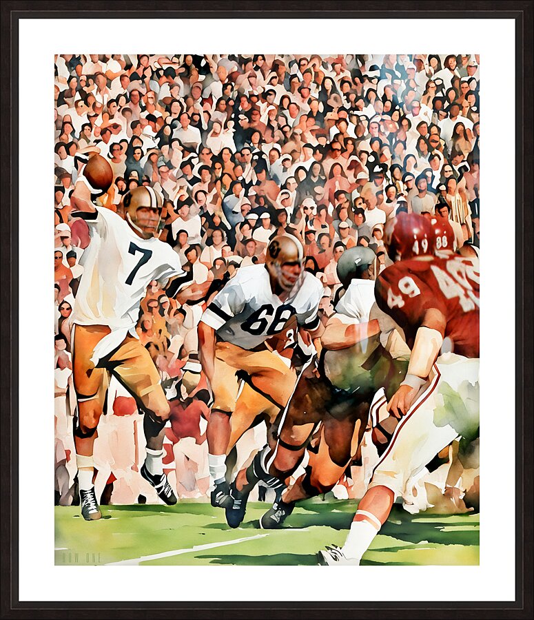 1971 Colorado vs. Oklahoma Football Art Picture Frame print