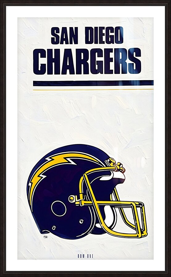 1980s san diego chargers helmet art Picture Frame print