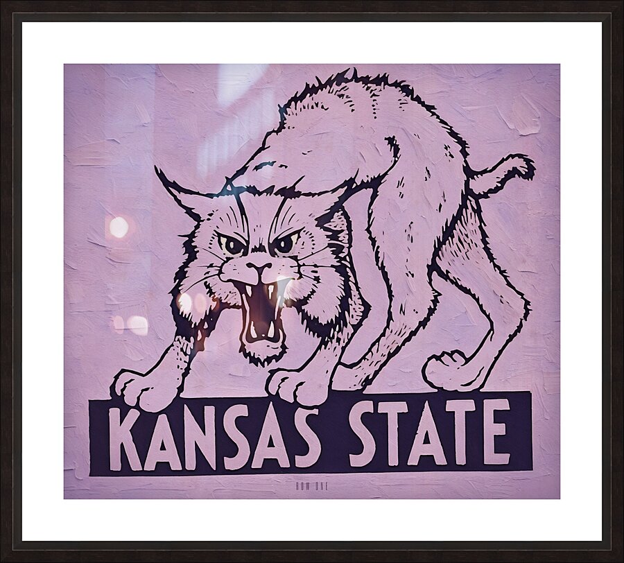 Vintage 1950s Kansas State Wildcat Picture Frame print
