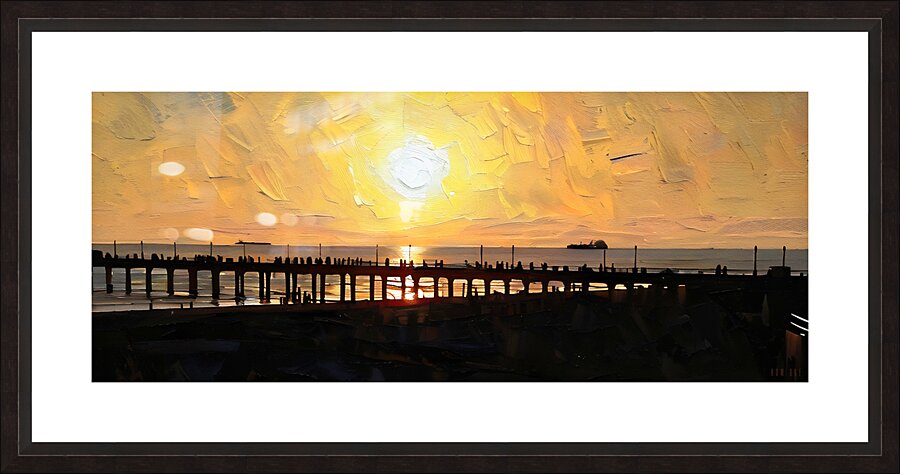 manhattan beach sunset Picture Frame print