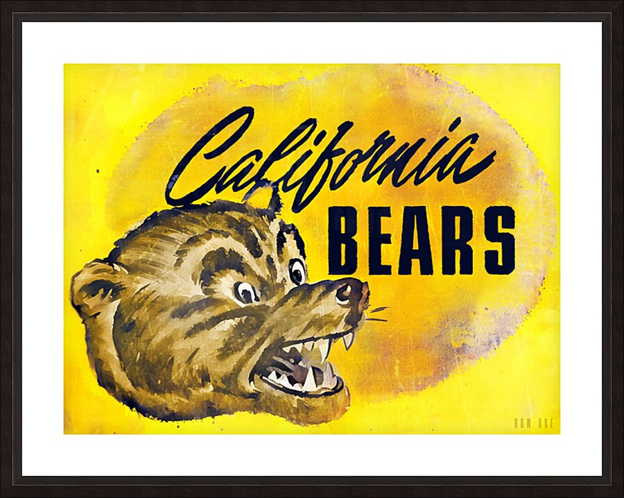Vintage Cal Bear Remix Art Picture Frame print