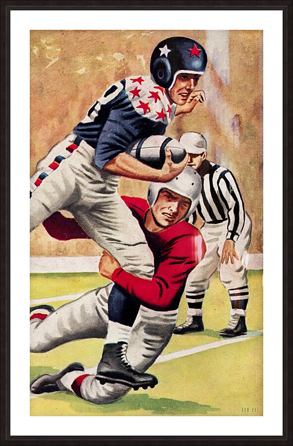 1954 Gridiron Action Picture Frame print