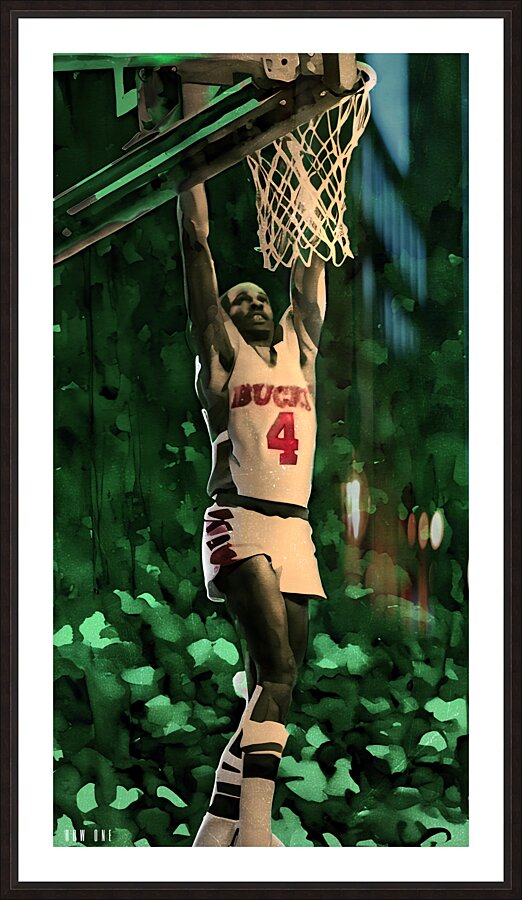 sidney moncrief bucks dunk Picture Frame print