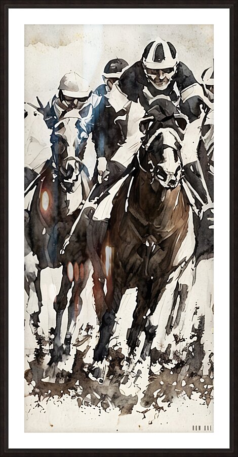 Race to Win: 1974 Horse Racing Art Picture Frame print