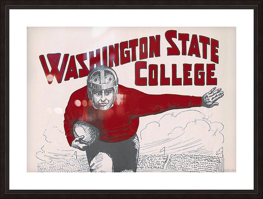 vintage washington state college football art Picture Frame print