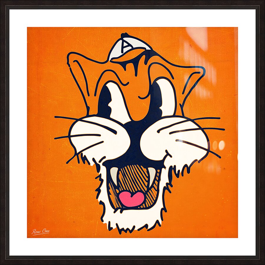 Vintage Auburn Tiger Cartoon Art Picture Frame print