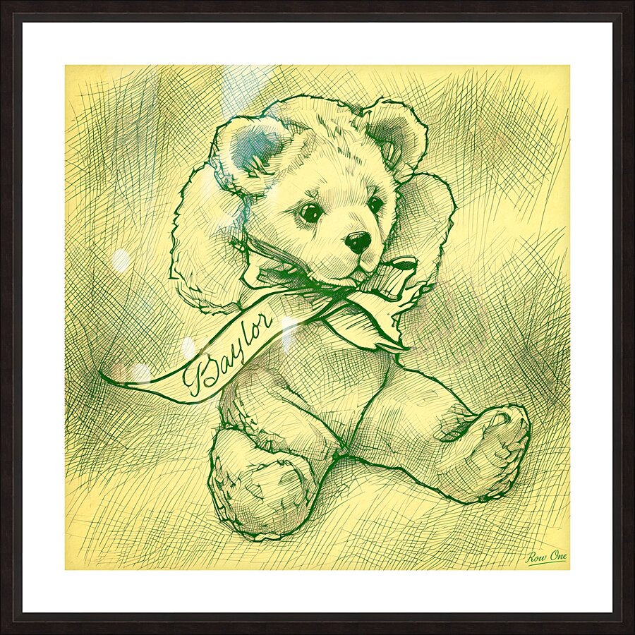 1950s Baylor Teddy Bear Art Picture Frame print