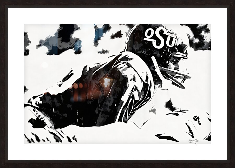 1976 Oklahoma State Cowboys Football Art Picture Frame print