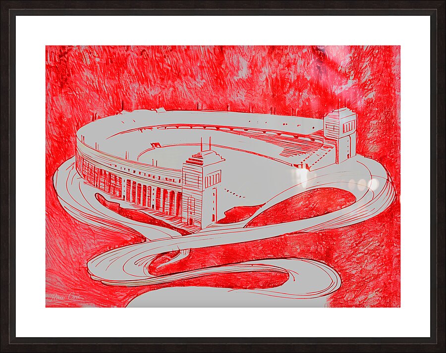 1920s Ohio Stadium Art Remix Picture Frame print