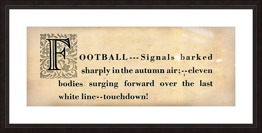 Football Touchdown Word Art Picture Frame print