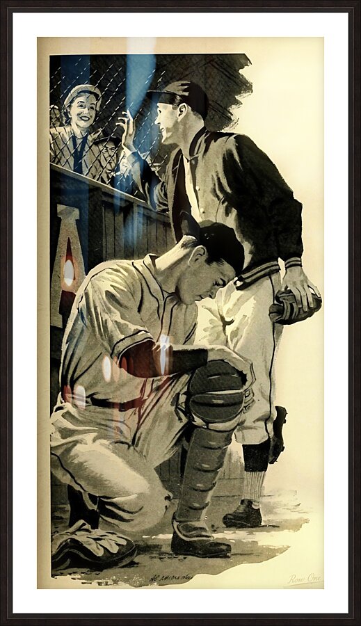 1951 Baseball Warmup Picture Frame print