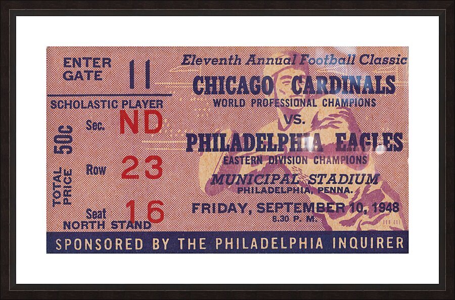 1948 Chicago Cardinals vs. Philadelphia Eagles Picture Frame print