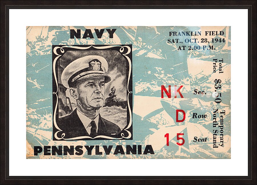 1944 Navy Midshipmen at Penn Quakers Picture Frame print