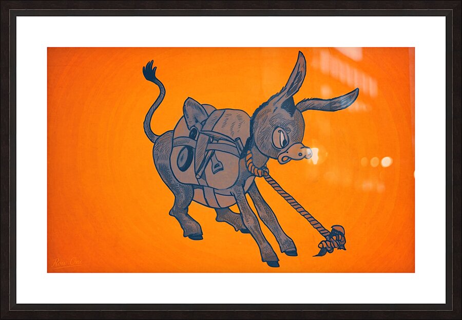 Vintage Texas Western College Burro Mascot Art Picture Frame print