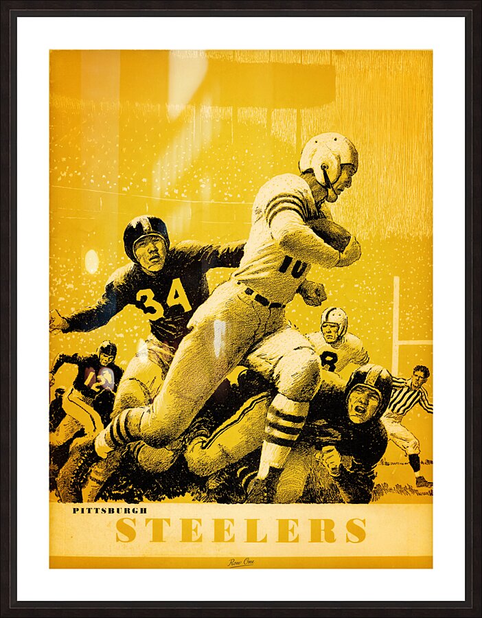 1953 Pittsburgh Steelers Football Art Remix Picture Frame print