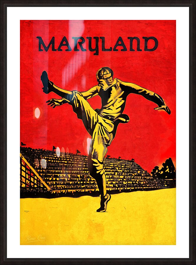 1920s Maryland Terps Football Art Remix Picture Frame print