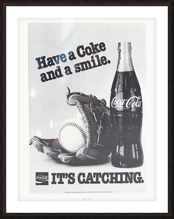 1980s Coke and Smile Ad Picture Frame print