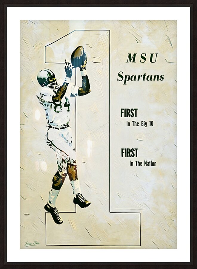1966 Michigan State Spartans Football Art Picture Frame print