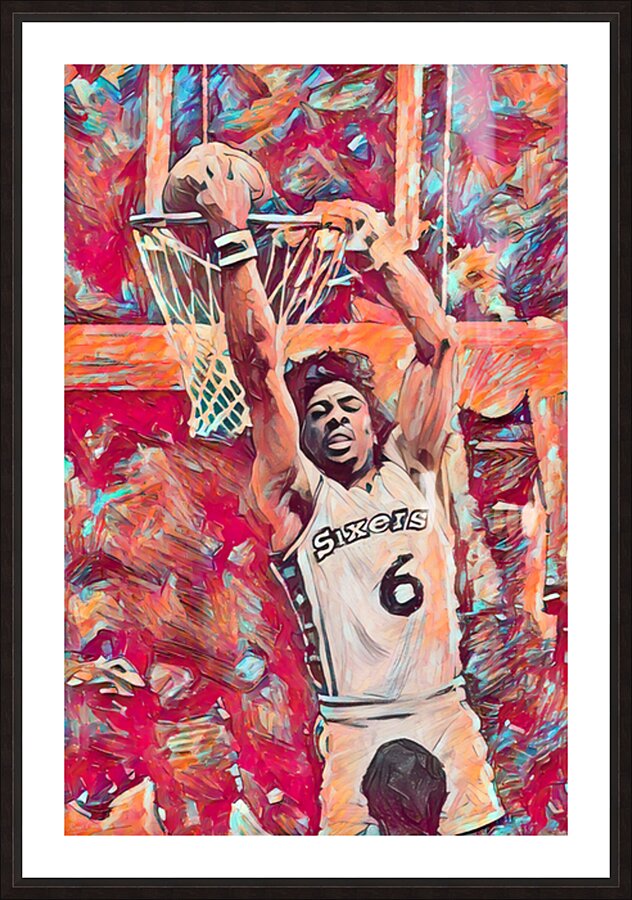 1977 Dr. J Reverse Dunk Art Picture Frame print