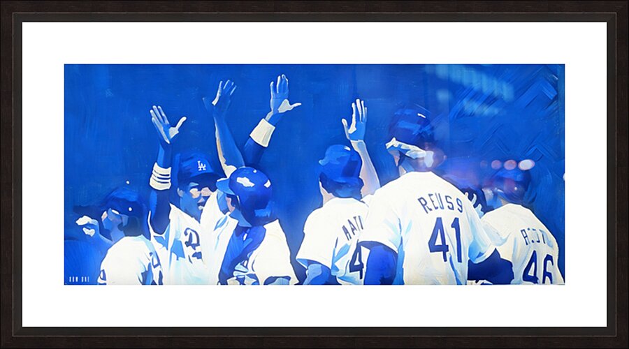 1981 LA Dodgers High 5 Art Picture Frame print
